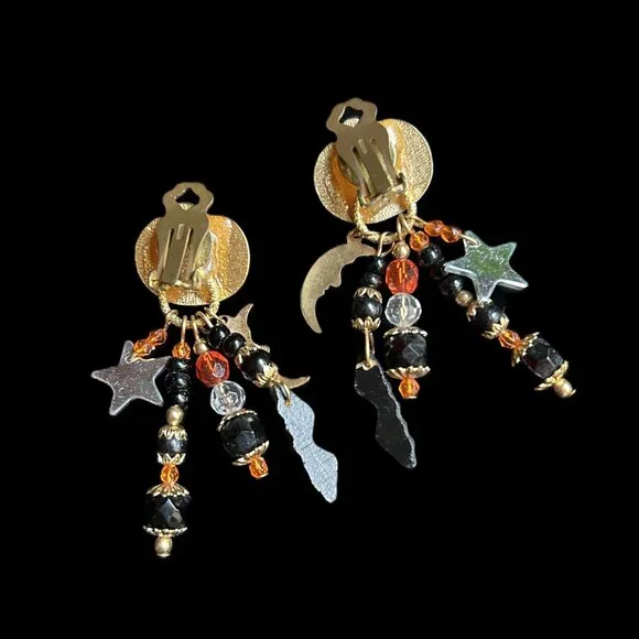 Enamel Jack-O-Lantern Halloween Dangle Earrings - Picture 5 of 5